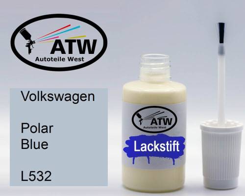 Volkswagen, Polar Blue, L532: 20ml Lackstift, von ATW Autoteile West.